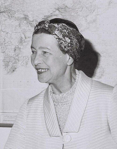 Historical portrait of Simone de Beauvoir