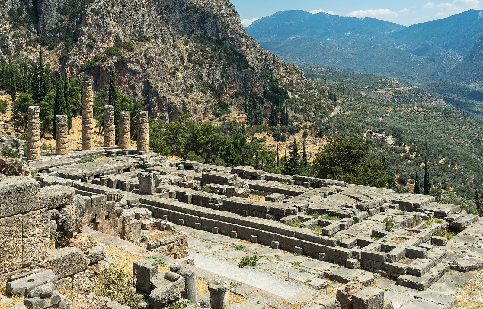 Temple of Apollo overlooking the valley at Delphi