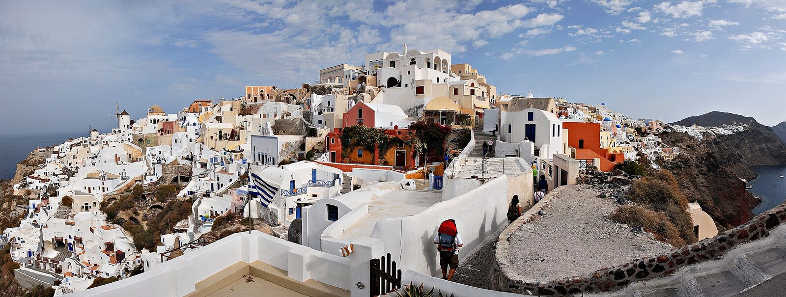 Whitewashed Oia above the Aegean Sea on Santorini