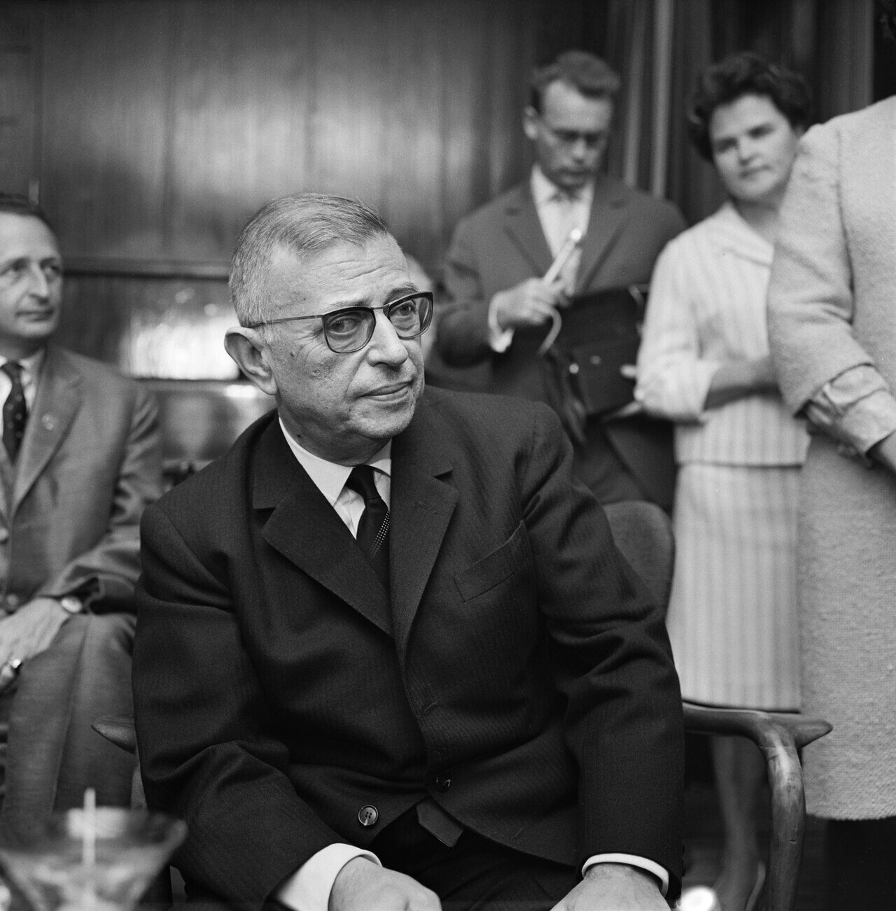 Historical portrait of Jean-Paul Sartre